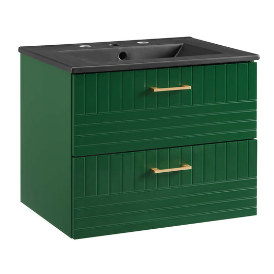 Dawnridge Levitating Vanity Unit, Green & Black