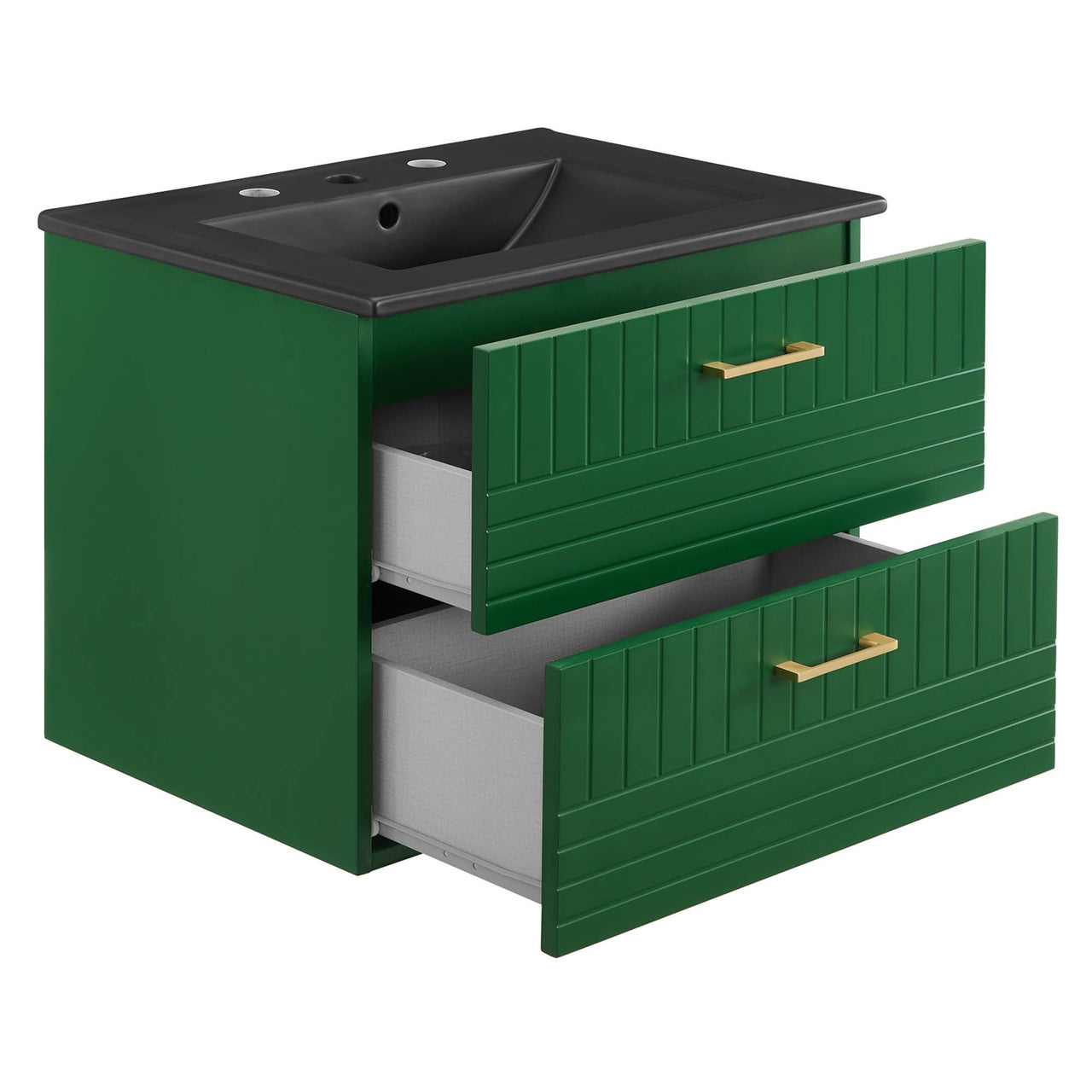 Dawnridge Levitating Vanity Unit, Green & Black