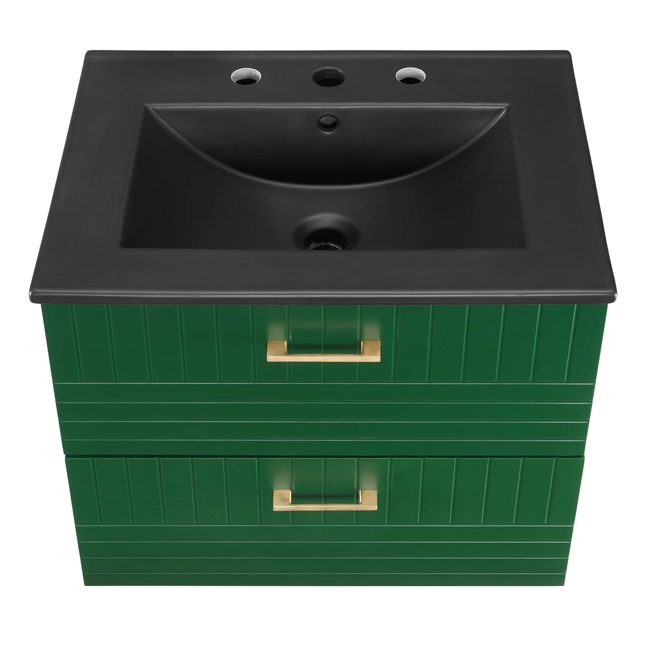 Dawnridge Levitating Vanity Unit, Green & Black