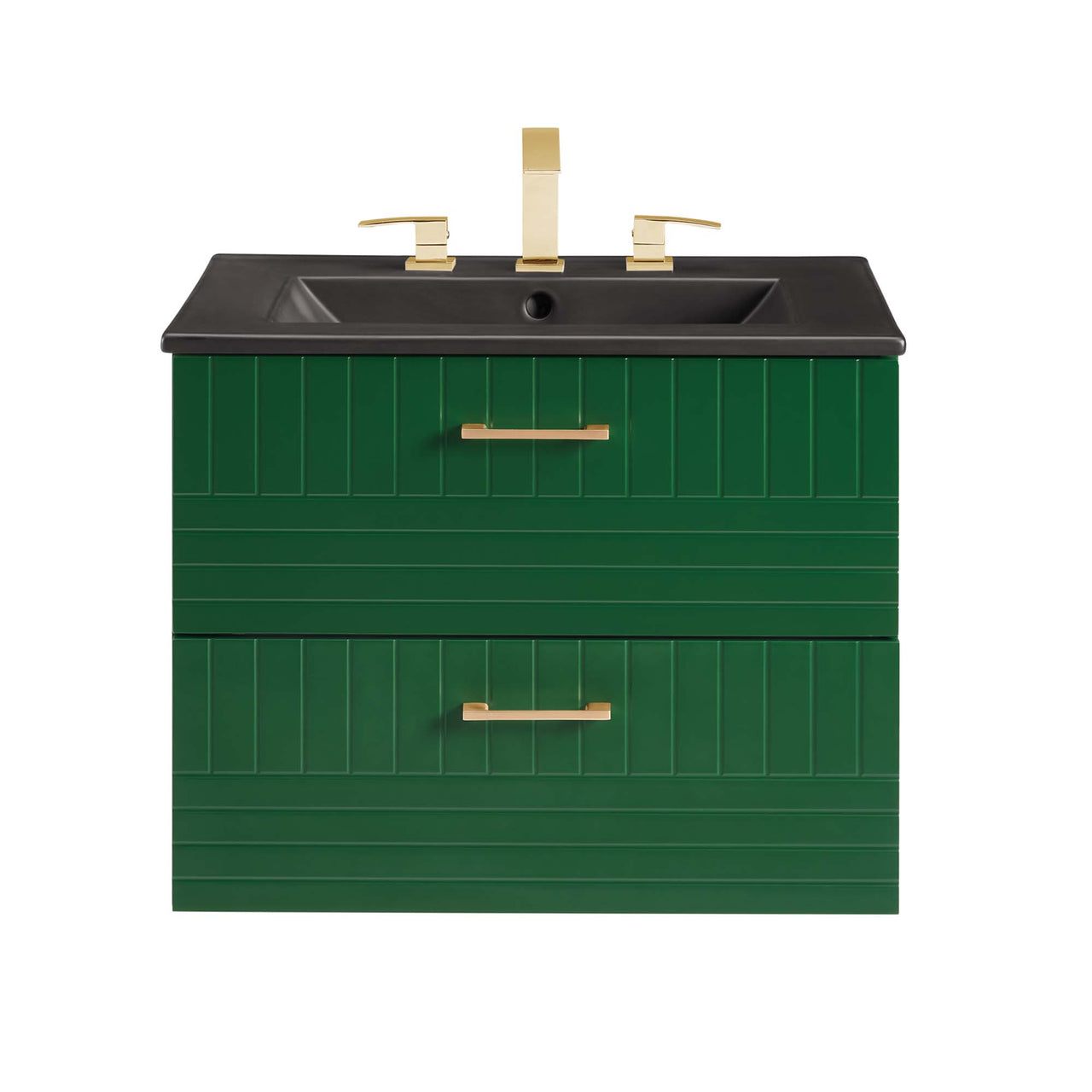 Dawnridge Levitating Vanity Unit, Green & Black