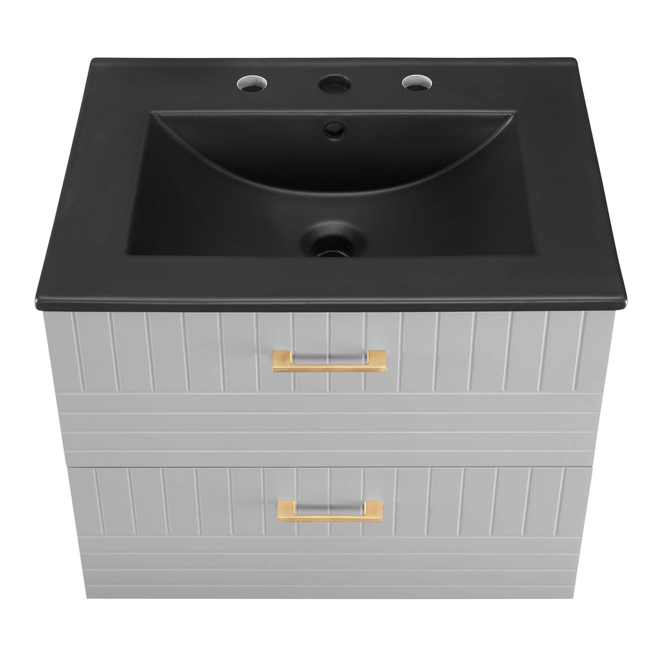 Dawnridge Levitating Vanity Unit, Light Gray & Black