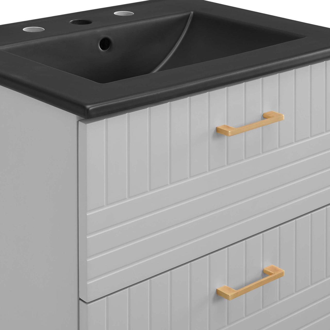 Dawnridge Levitating Vanity Unit, Light Gray & Black