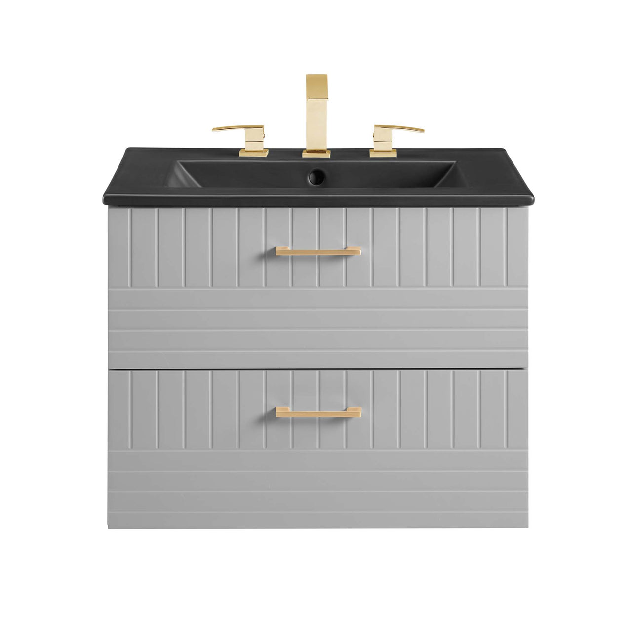 Dawnridge Levitating Vanity Unit, Light Gray & Black