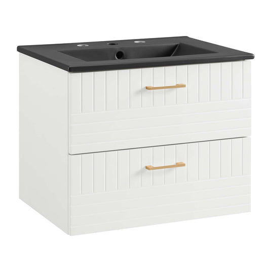 Dawnridge Levitating Vanity Unit, White & Black
