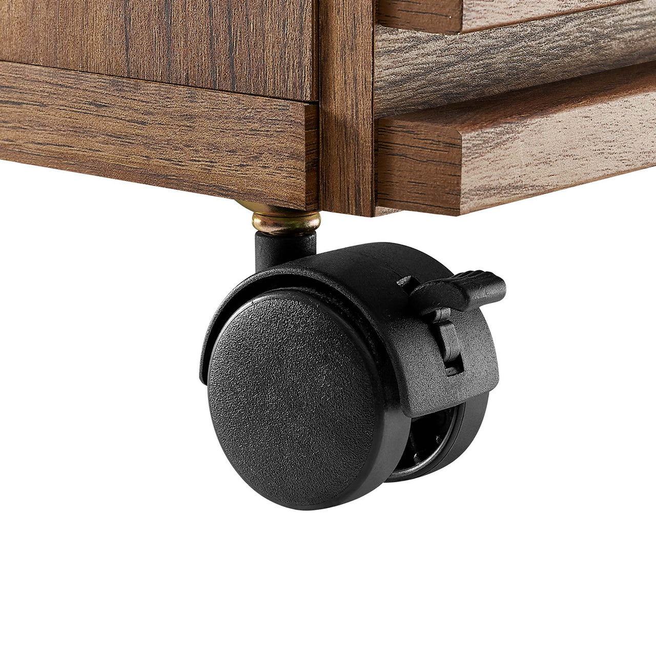 Ventra Wood Desk and File Cabinet Set, Walnut