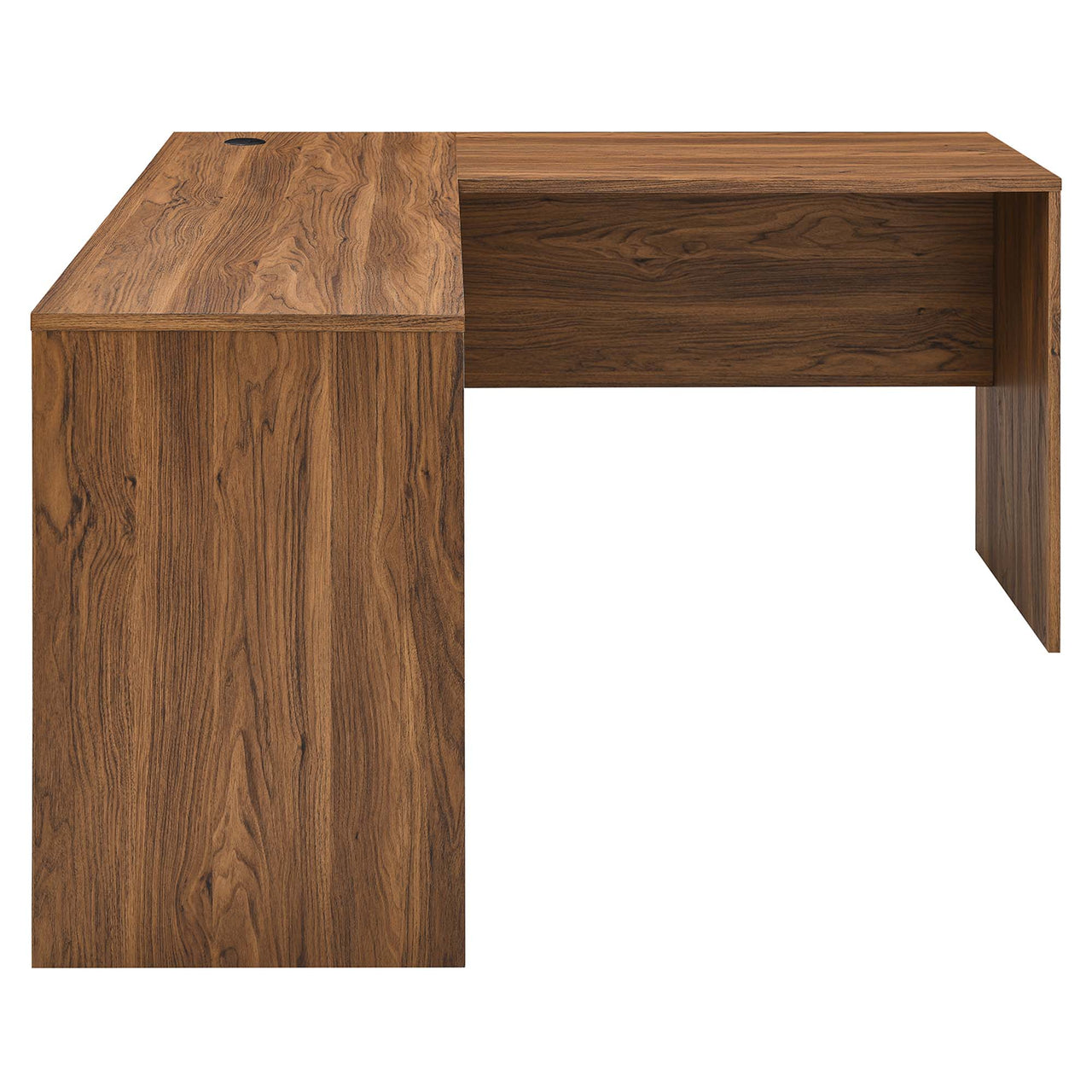 Ventra Wood Desk and File Cabinet Set, Walnut