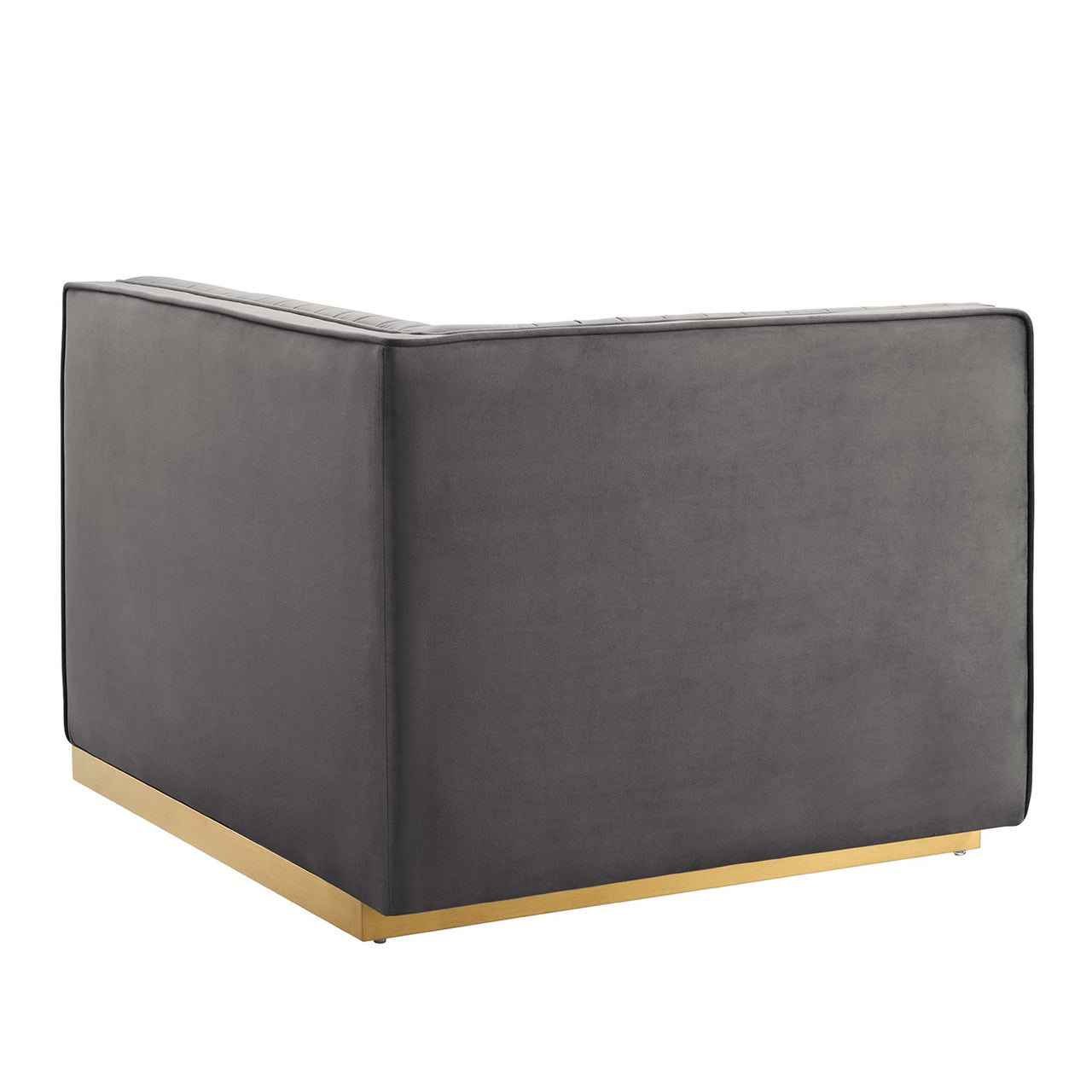 Vladimir Velvet Modular Loveseat Sectional, Gray