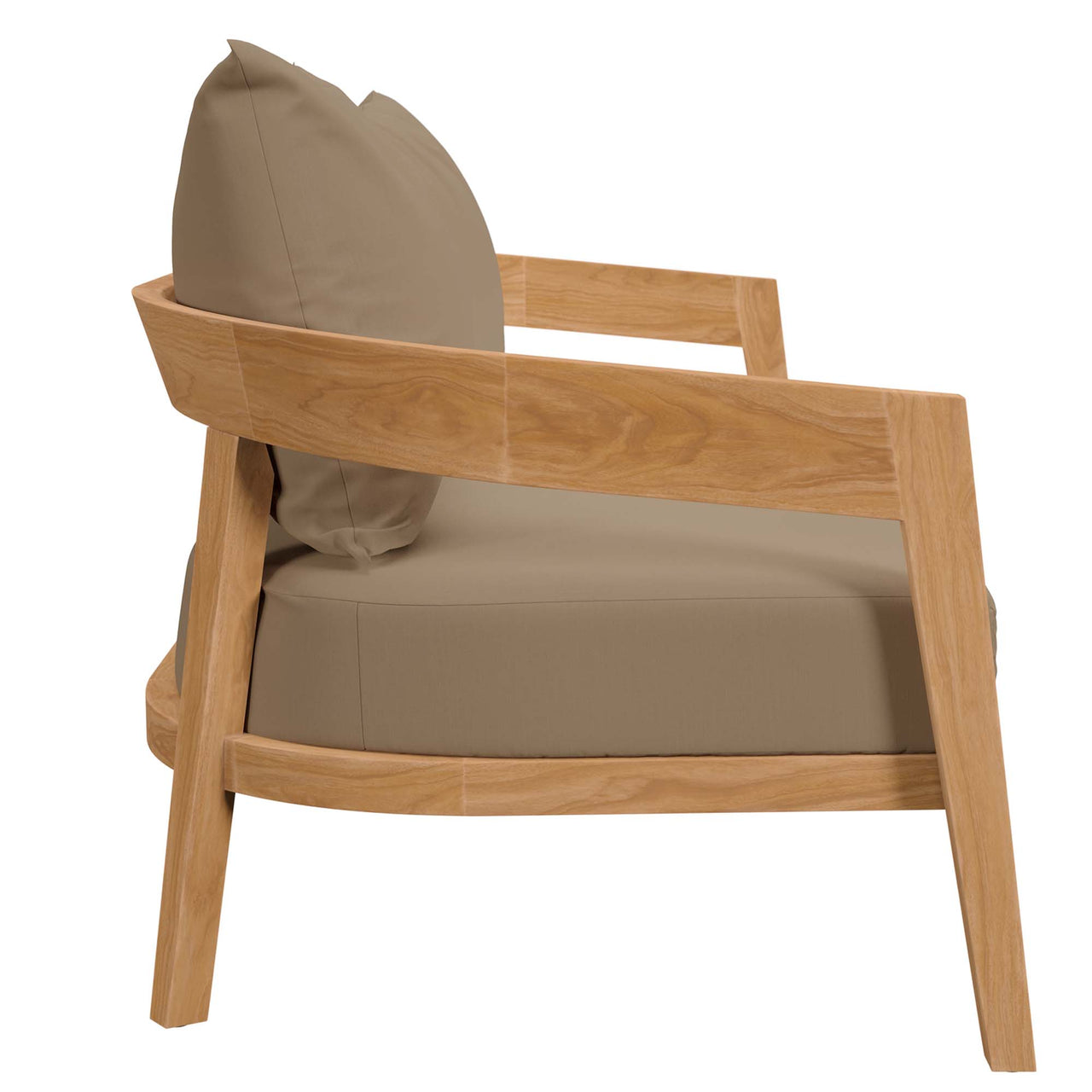 Teca 6-Piece Alfresco Lounging Set, Natural Wood & Light Brown