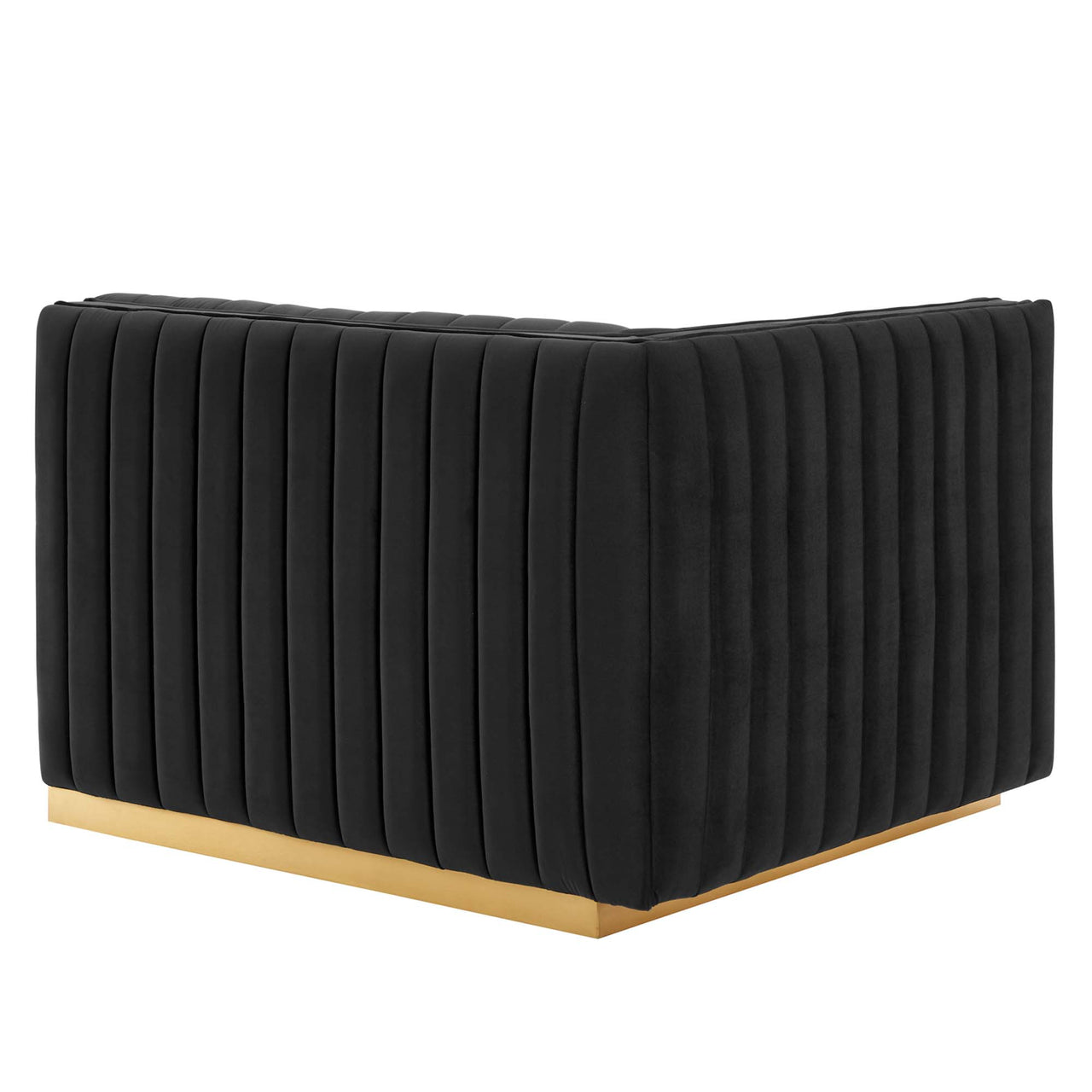 Evoke Velvet Loveseat Sectional, Gold & Black