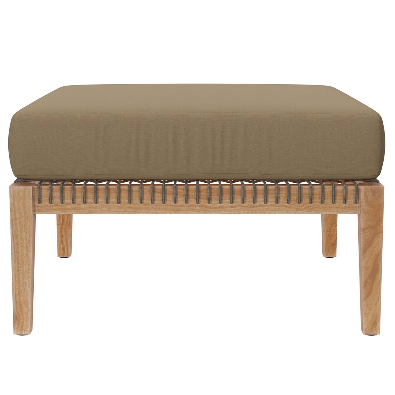 Brightmoor Alfresco Ottoman | Outdoor Modular Sectional Component, Gray & Light Brown