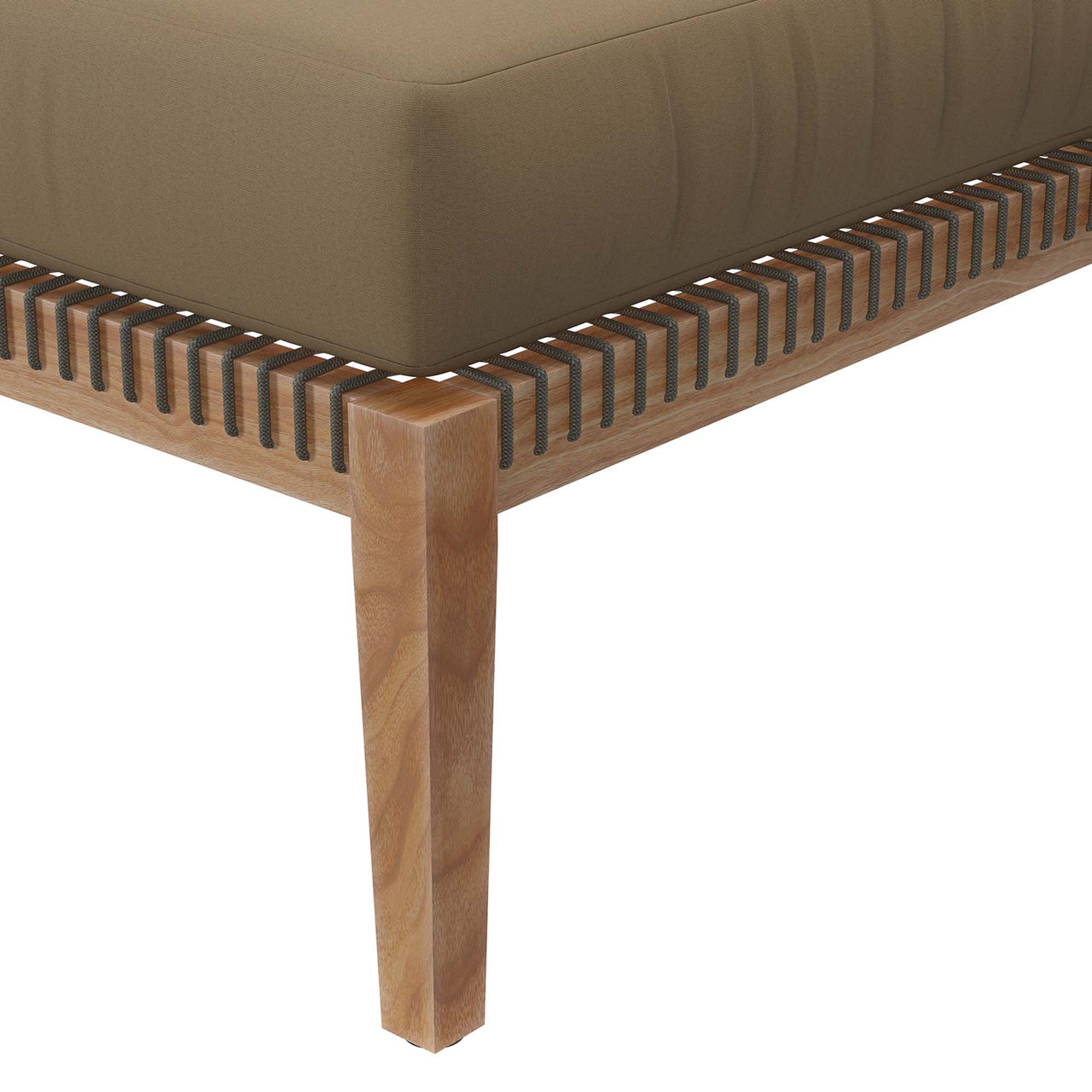Brightmoor Alfresco Ottoman | Outdoor Modular Sectional Component, Gray & Light Brown