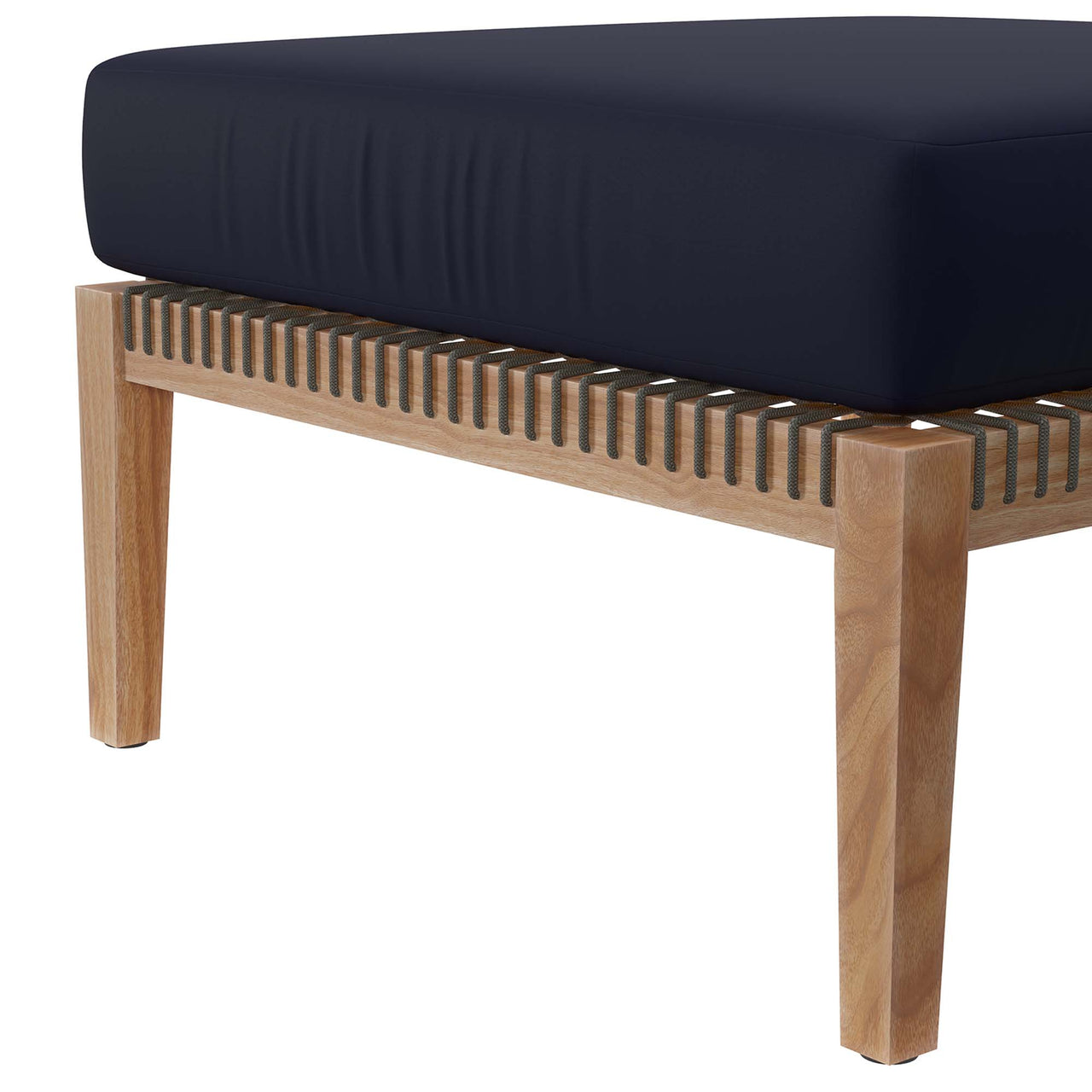 Brightmoor Alfresco Ottoman | Outdoor Modular Sectional Component, Gray & Navy