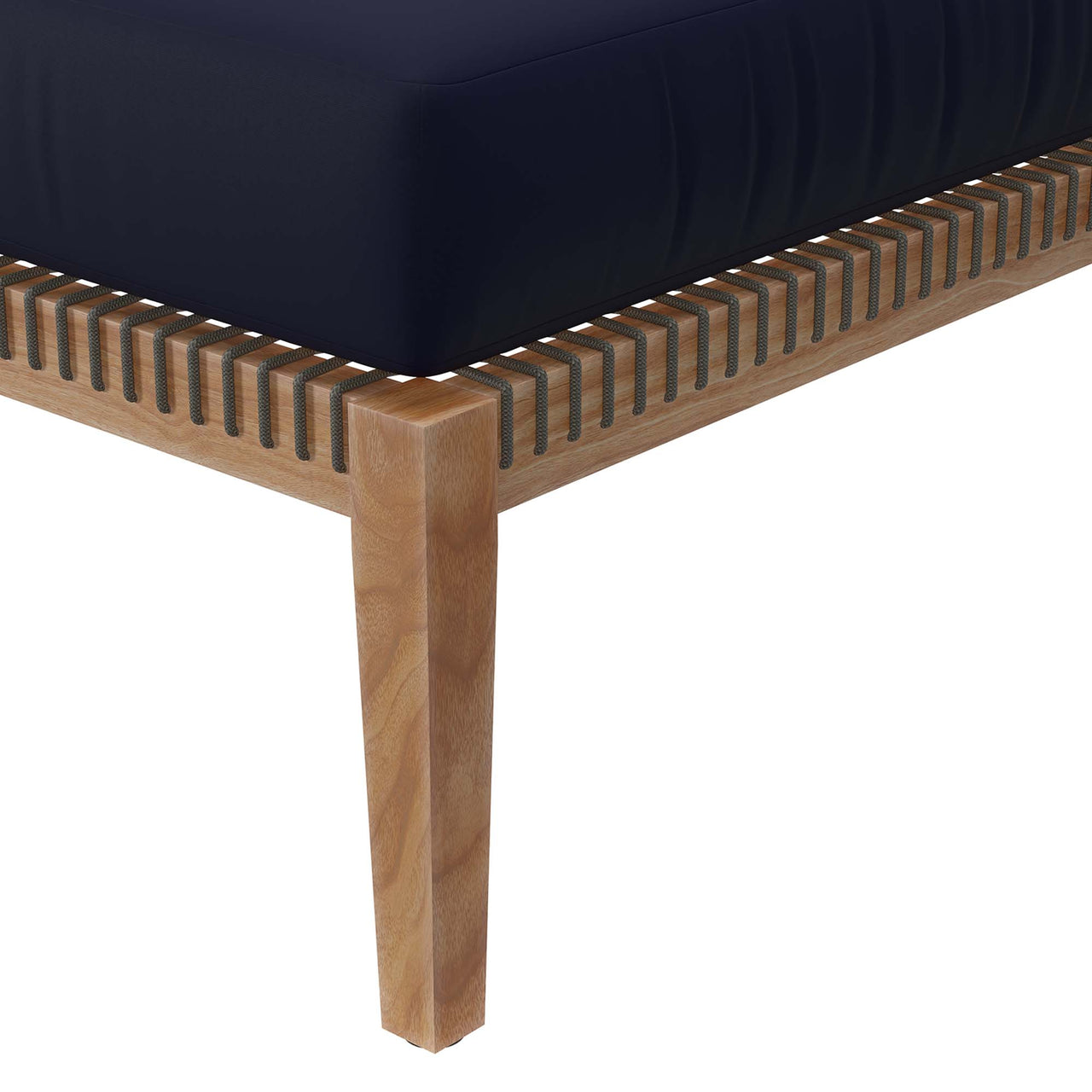 Brightmoor Alfresco Ottoman | Outdoor Modular Sectional Component, Gray & Navy