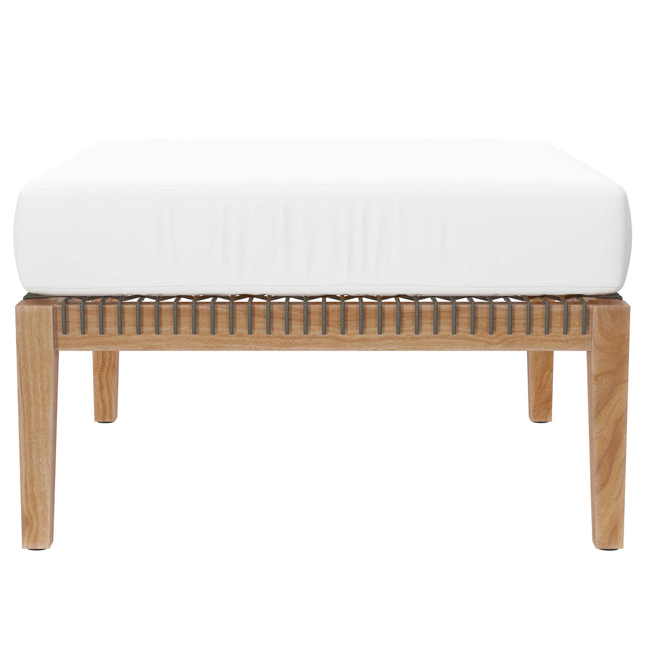 Brightmoor Alfresco Ottoman | Outdoor Modular Sectional Component, Gray & White