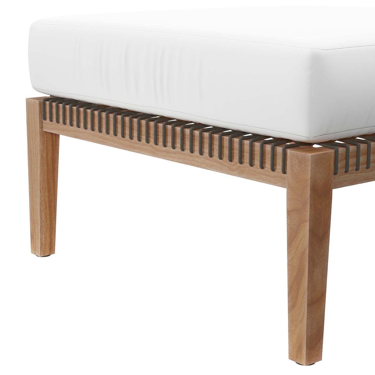 Brightmoor Alfresco Ottoman | Outdoor Modular Sectional Component, Gray & White