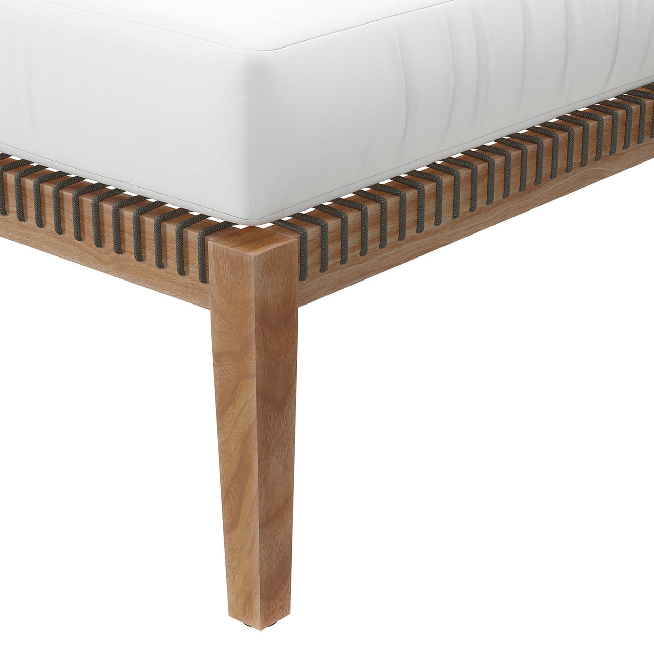 Brightmoor Alfresco Ottoman | Outdoor Modular Sectional Component, Gray & White