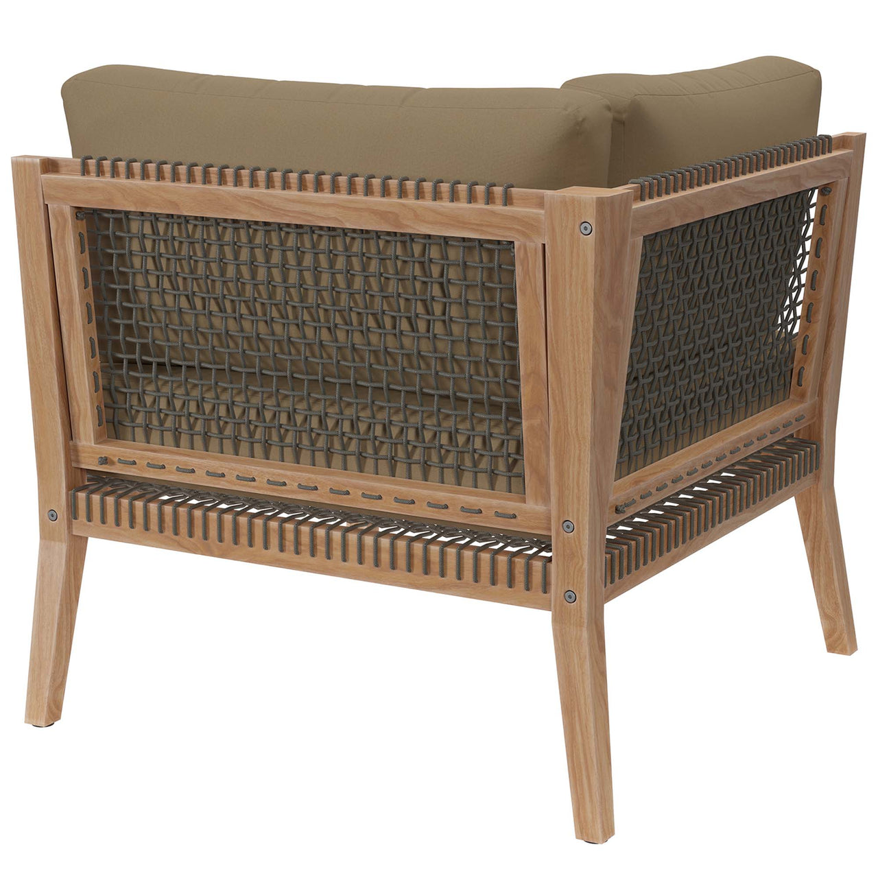 Brightmoor Alfresco Corner Chair | Outdoor Modular Sectional Component, Gray & Light Brown