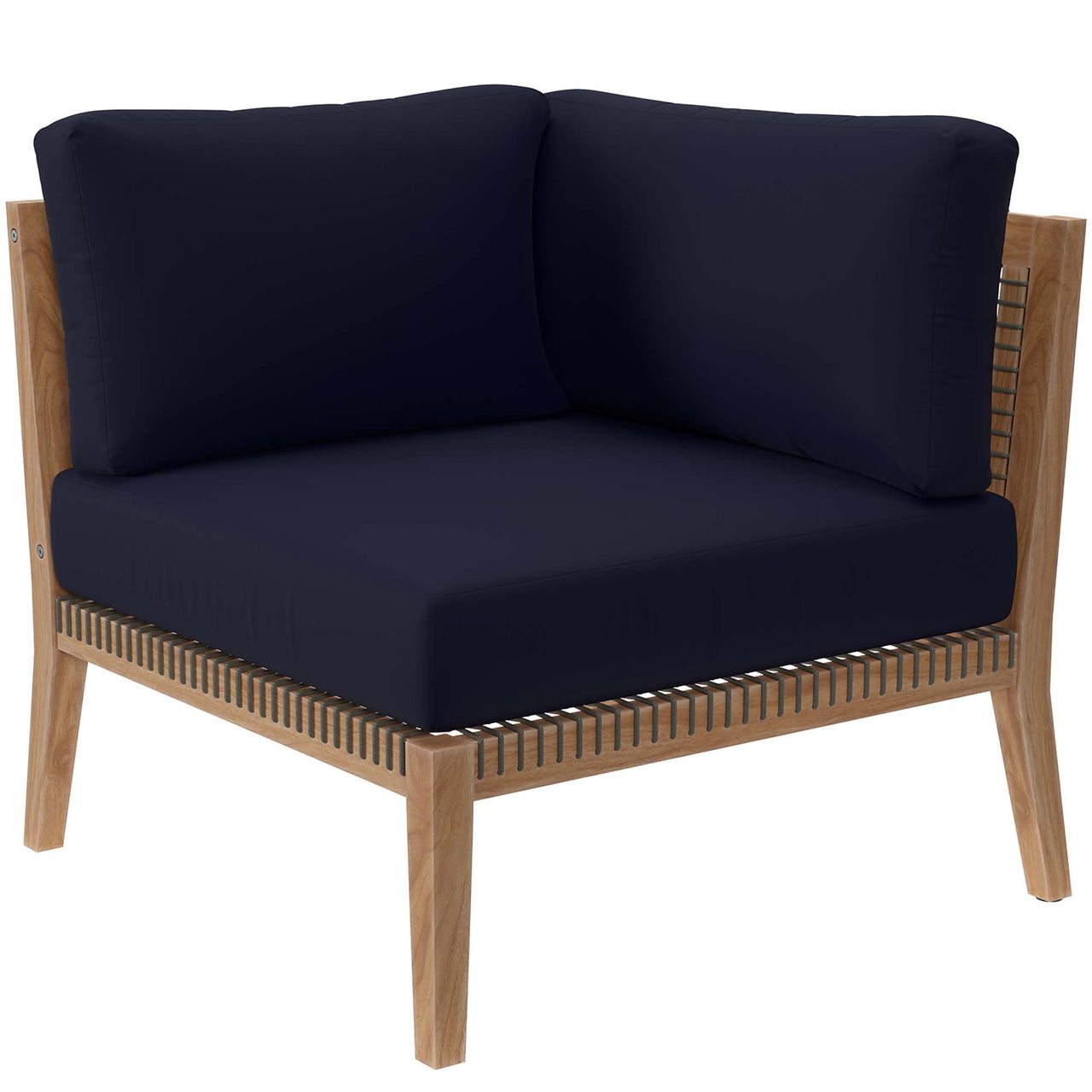 Brightmoor Alfresco Corner Chair | Outdoor Modular Sectional Component, Gray & Navy