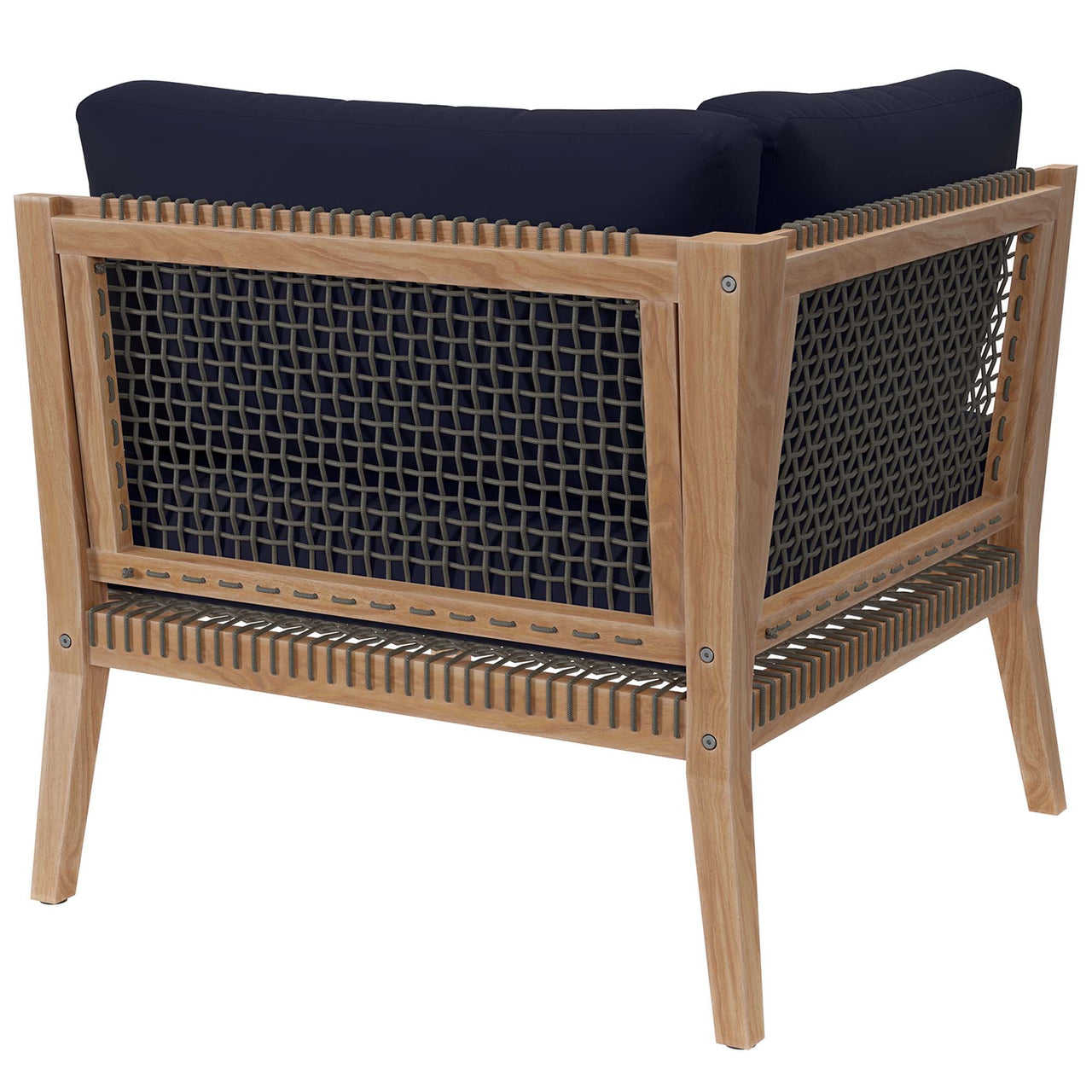 Brightmoor Alfresco Corner Chair | Outdoor Modular Sectional Component, Gray & Navy