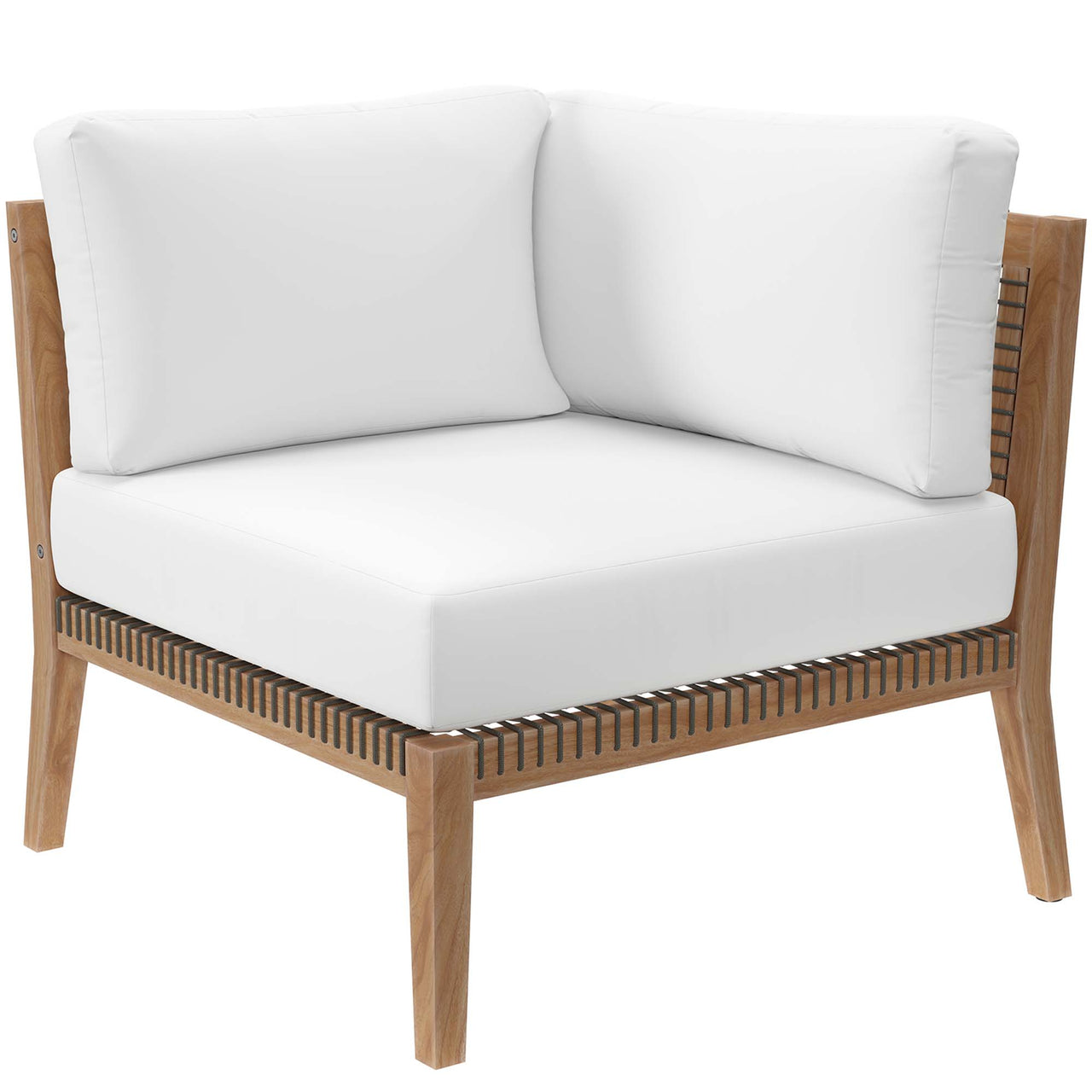 Brightmoor Alfresco Corner Chair | Outdoor Modular Sectional Component, Gray & White