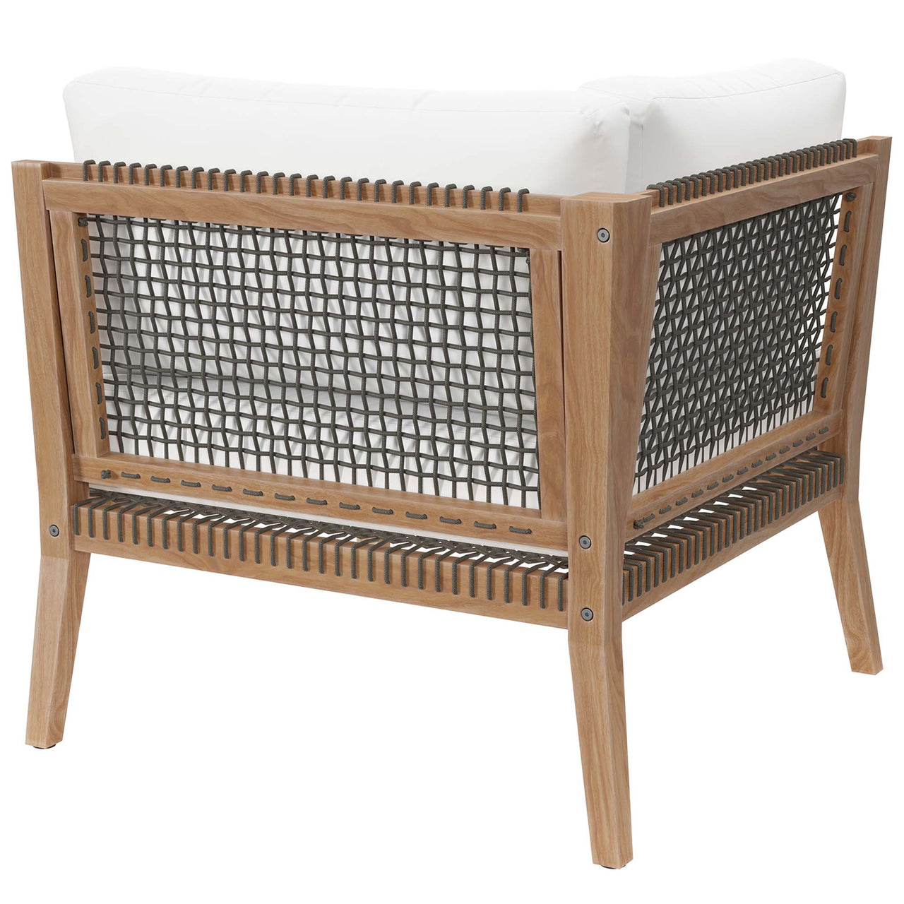 Brightmoor Alfresco Corner Chair | Outdoor Modular Sectional Component, Gray & White