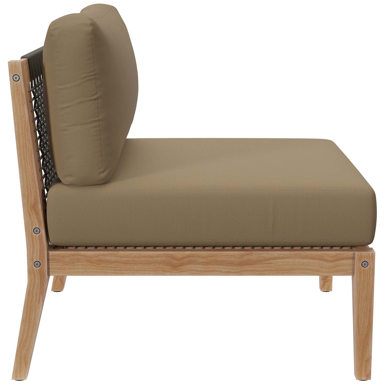 Brightmoor Alfresco Armless Chair | Outdoor Modular Sectional Component, Gray & Light Brown