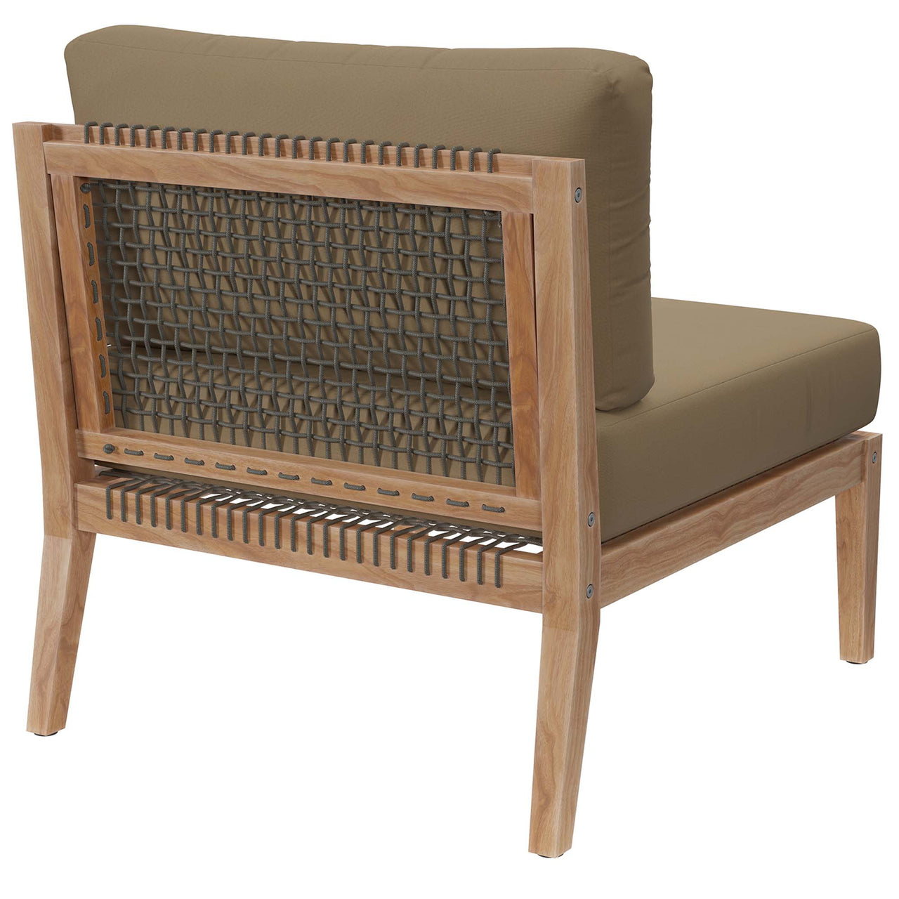 Brightmoor Alfresco Armless Chair | Outdoor Modular Sectional Component, Gray & Light Brown