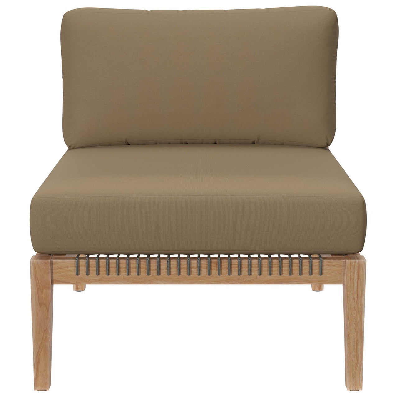 Brightmoor Alfresco Armless Chair | Outdoor Modular Sectional Component, Gray & Light Brown