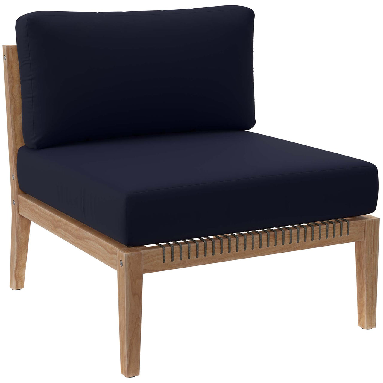 Brightmoor Alfresco Armless Chair | Outdoor Modular Sectional Component, Gray & Navy
