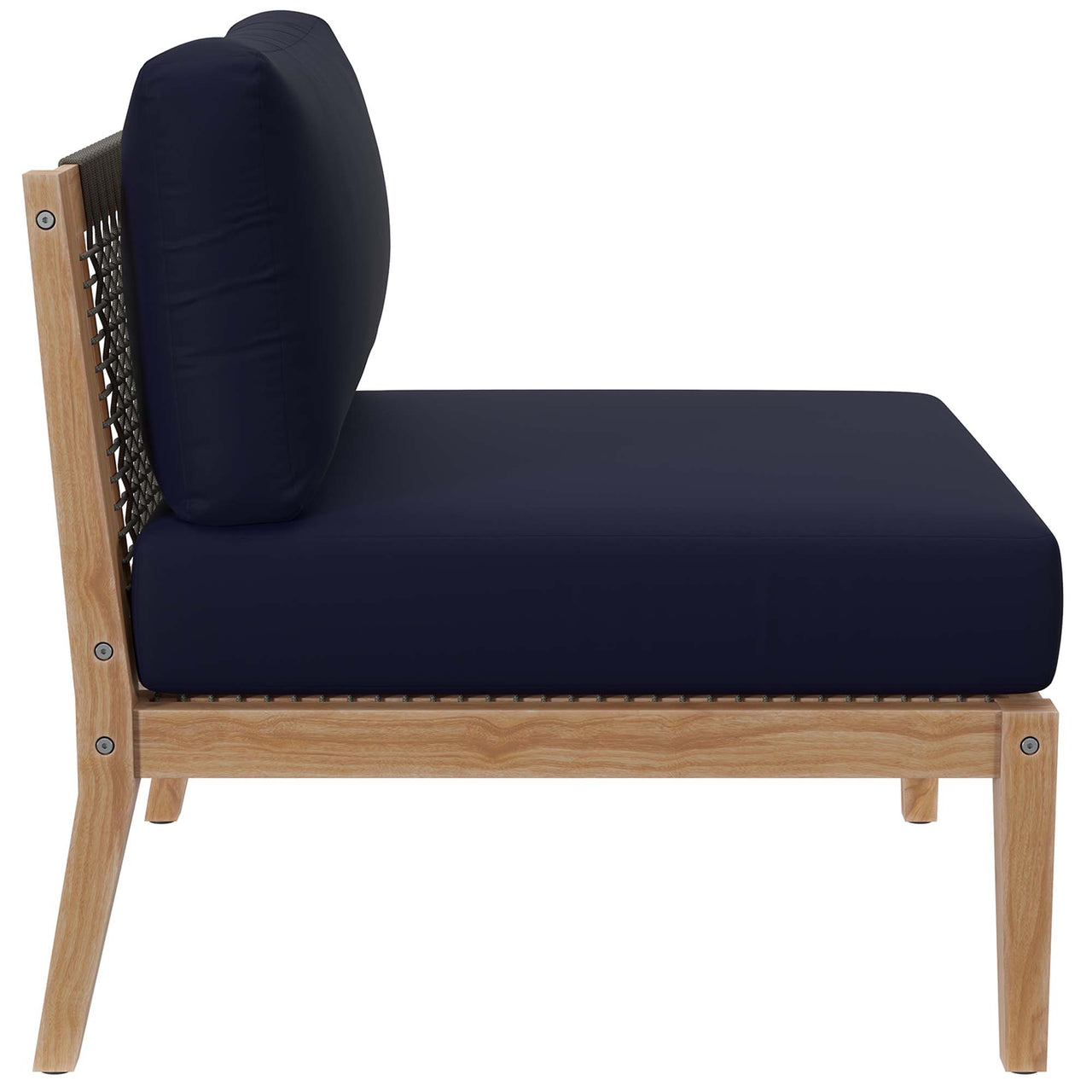 Brightmoor Alfresco Armless Chair | Outdoor Modular Sectional Component, Gray & Navy