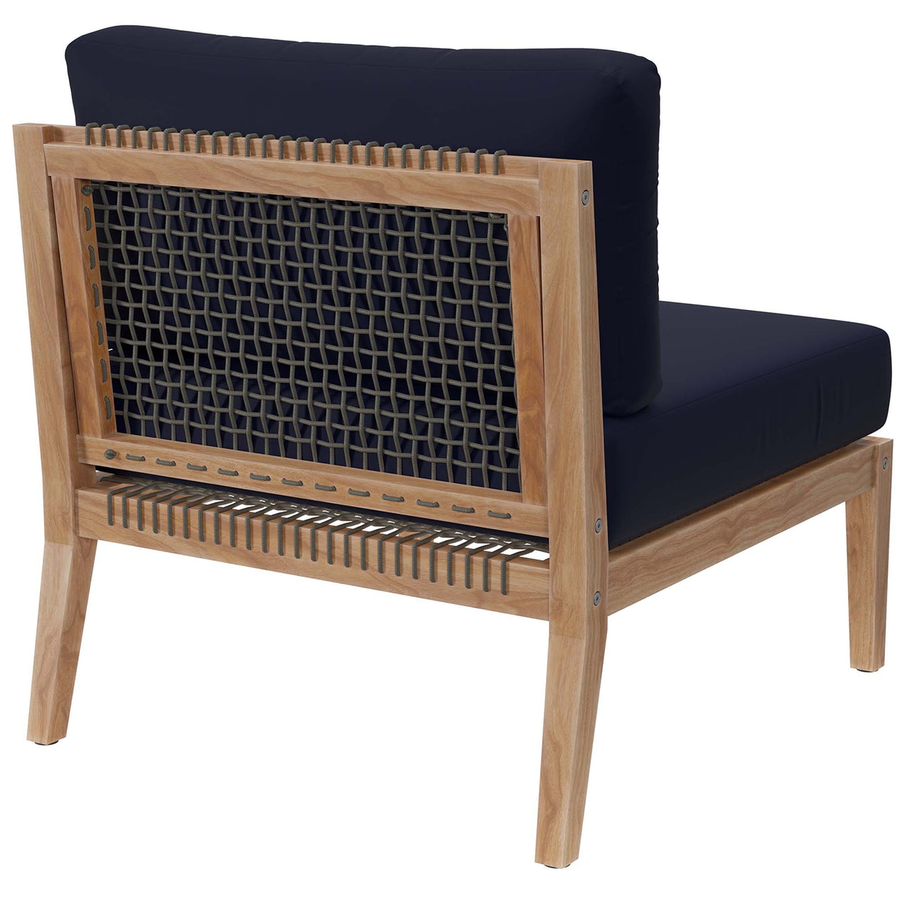 Brightmoor Alfresco Armless Chair | Outdoor Modular Sectional Component, Gray & Navy
