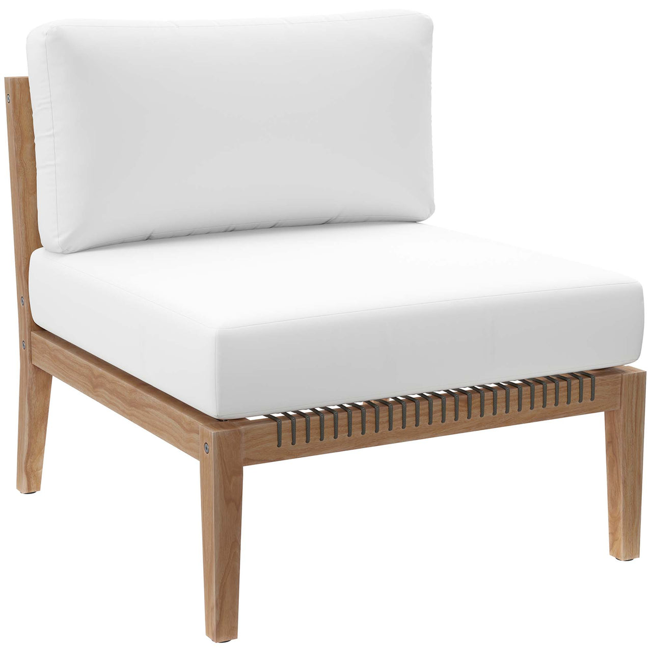 Brightmoor Alfresco Armless Chair | Outdoor Modular Sectional Component, Gray & White