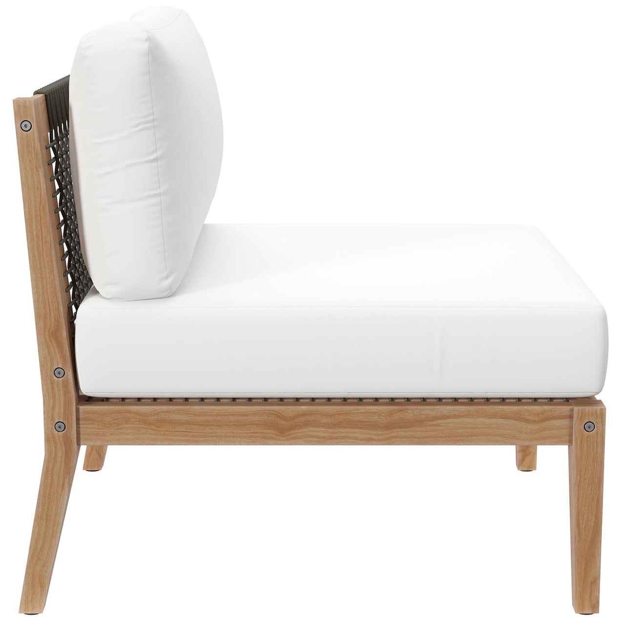 Brightmoor Alfresco Armless Chair | Outdoor Modular Sectional Component, Gray & White