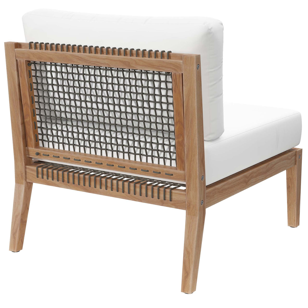 Brightmoor Alfresco Armless Chair | Outdoor Modular Sectional Component, Gray & White