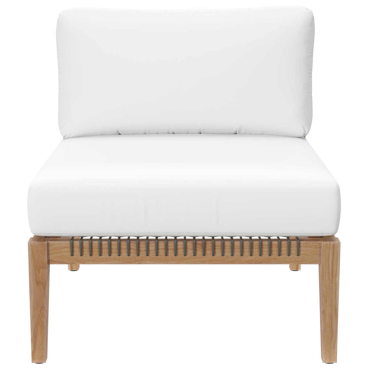 Brightmoor Alfresco Armless Chair | Outdoor Modular Sectional Component, Gray & White