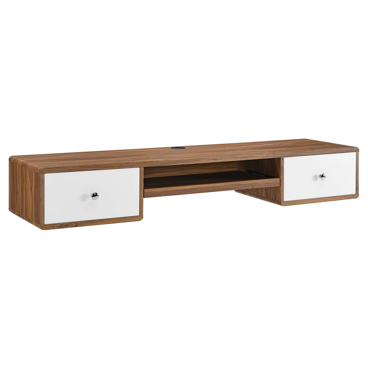 Erisen Floating Desk, Walnut & White
