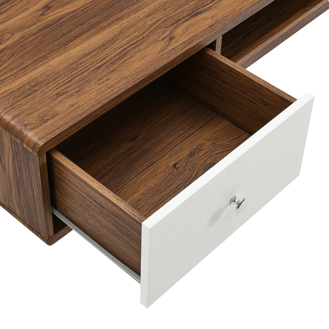 Erisen Floating Desk, Walnut & White