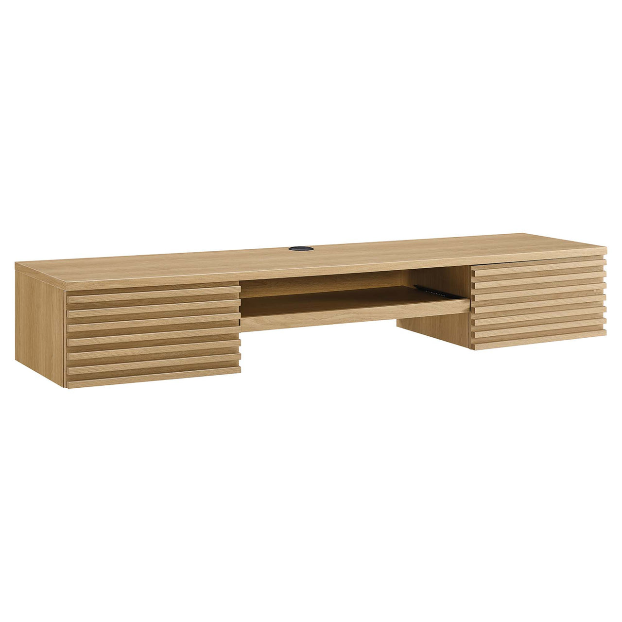 Ventra Wall Mount Wood Office Desk, Oak