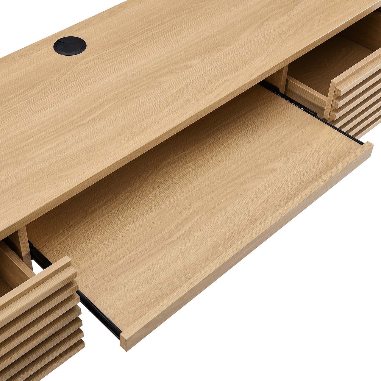 Ventra Wall Mount Wood Office Desk, Oak
