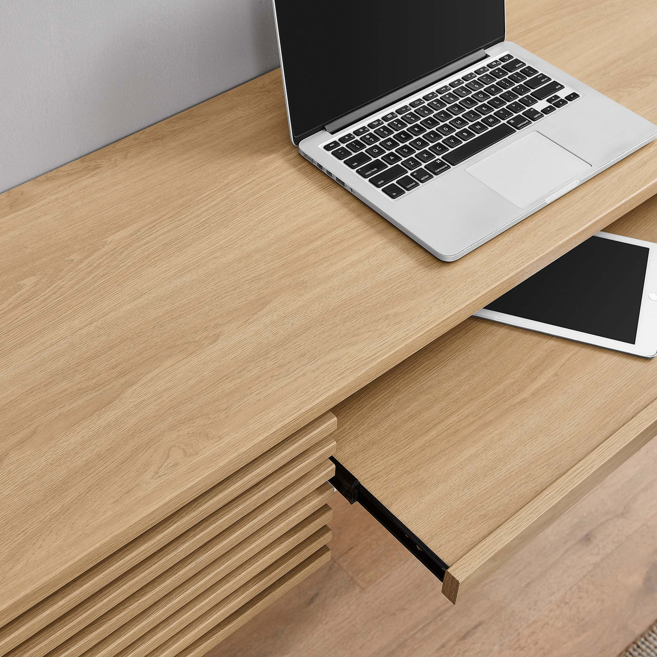 Ventra Wall Mount Wood Office Desk, Oak