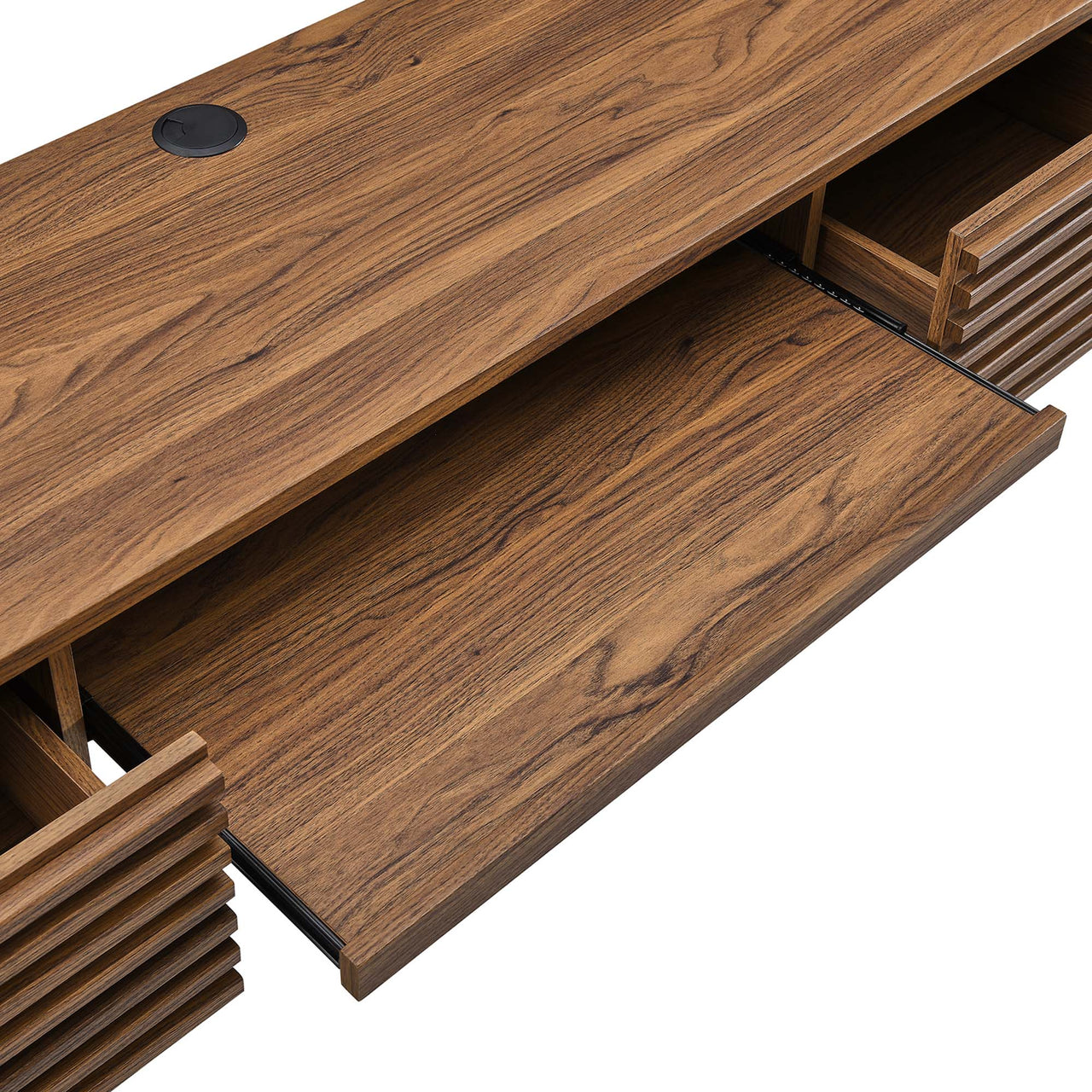Ventra Wall Mount Wood Office Desk, Walnut