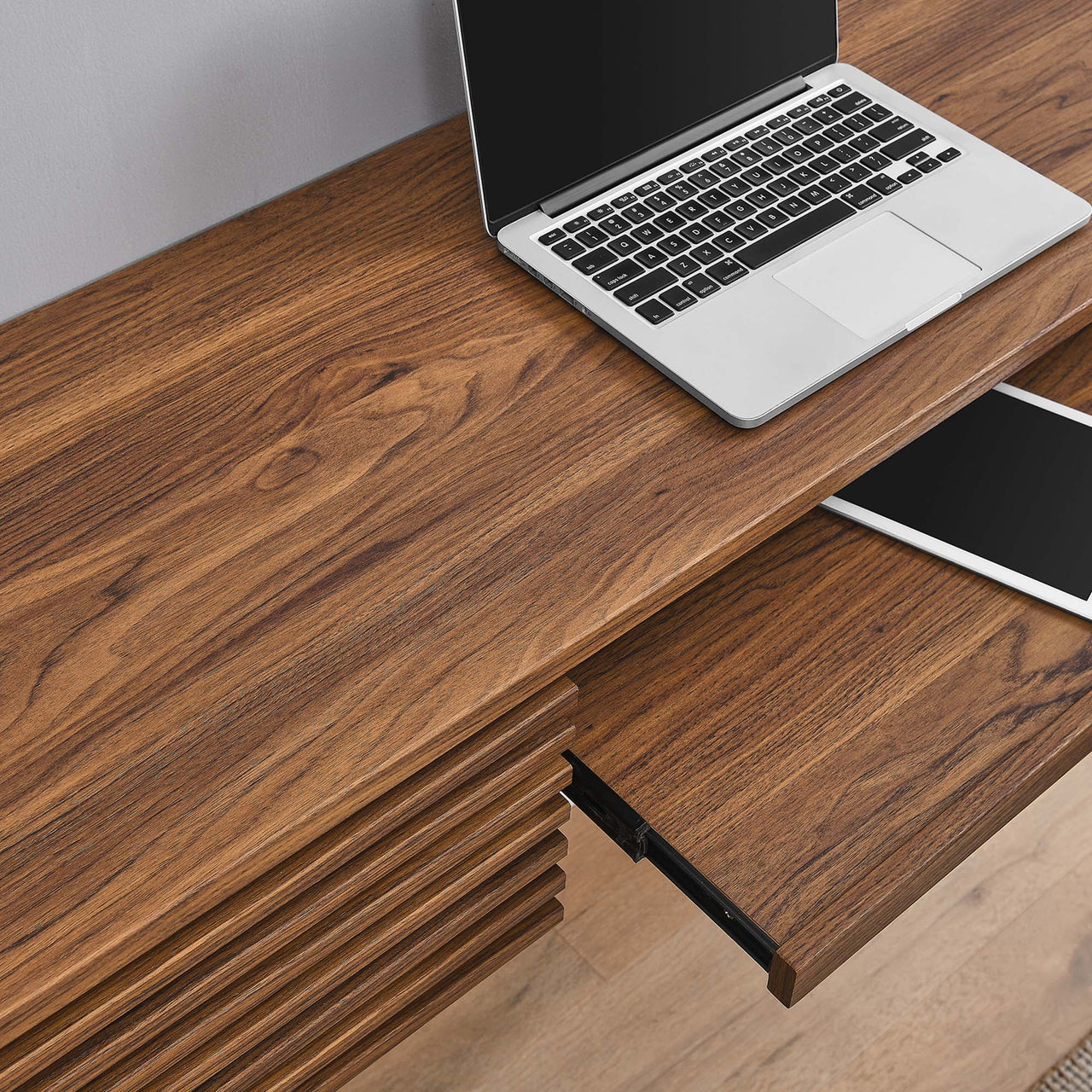 Ventra Wall Mount Wood Office Desk, Walnut