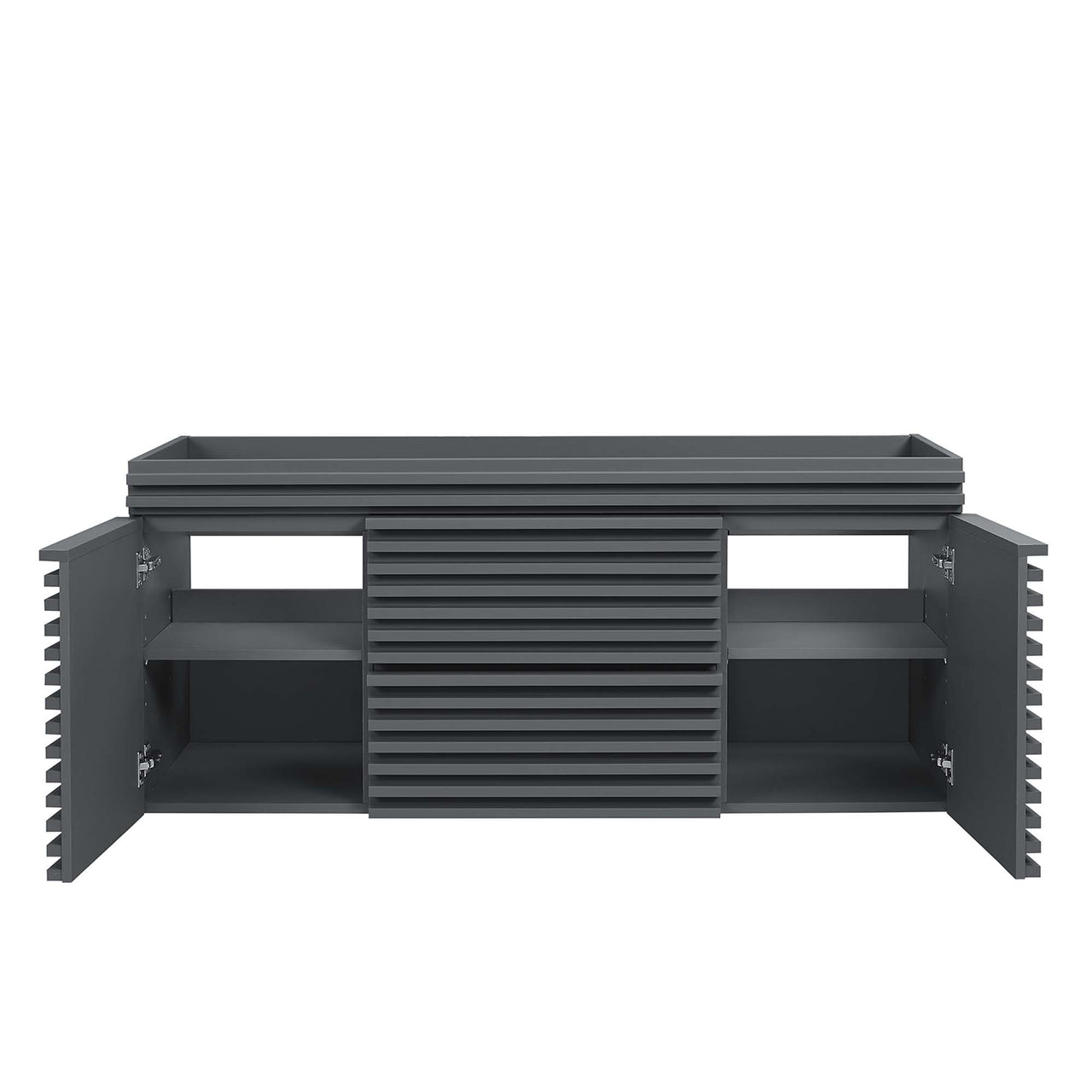 Ventra Vanity Base with Storage (Single Sink Compatible), Extra Large, Gray