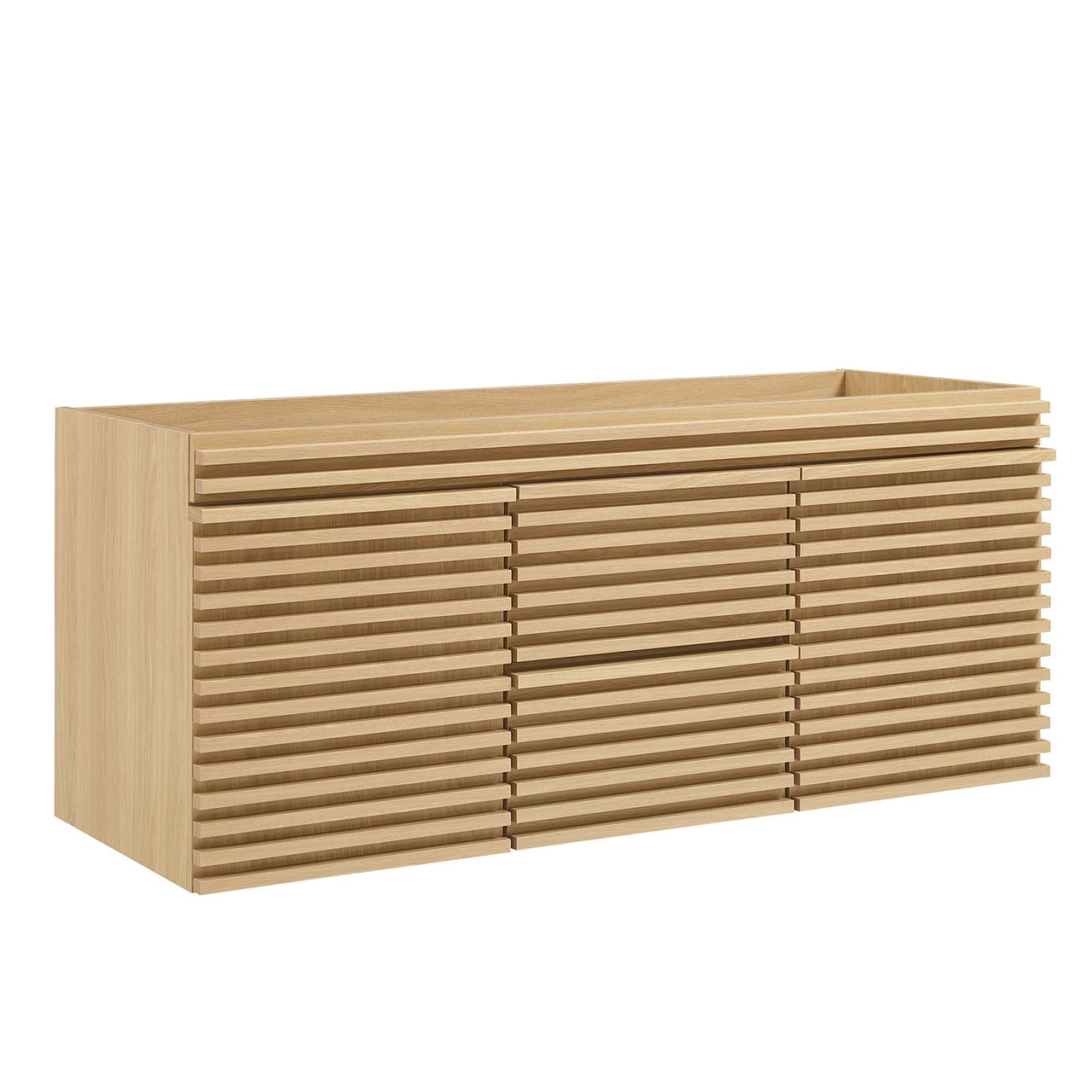 Ventra Vanity Base with Storage (Double Sink Compatible), Extra Large, Oak