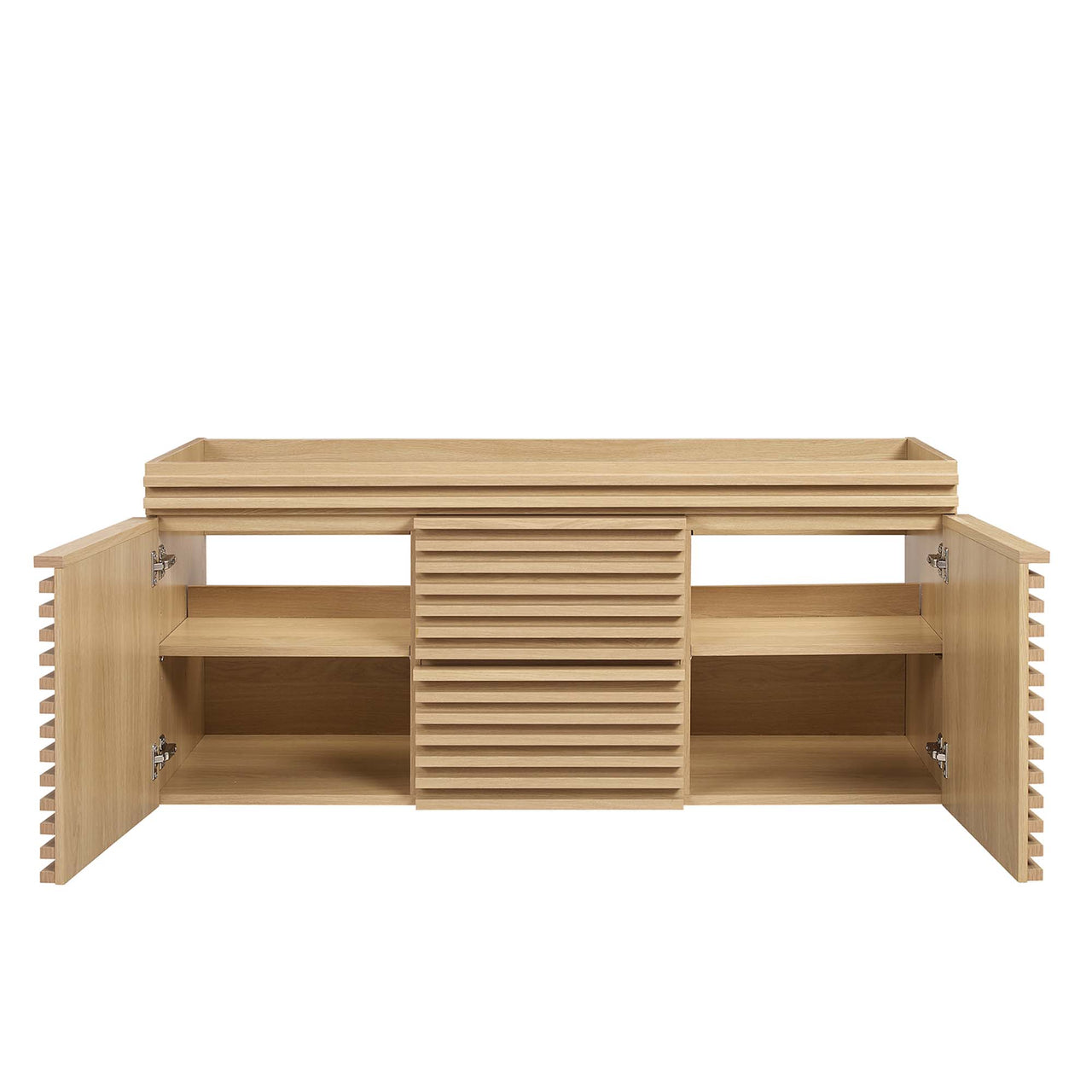 Ventra Vanity Base with Storage (Double Sink Compatible), Extra Large, Oak