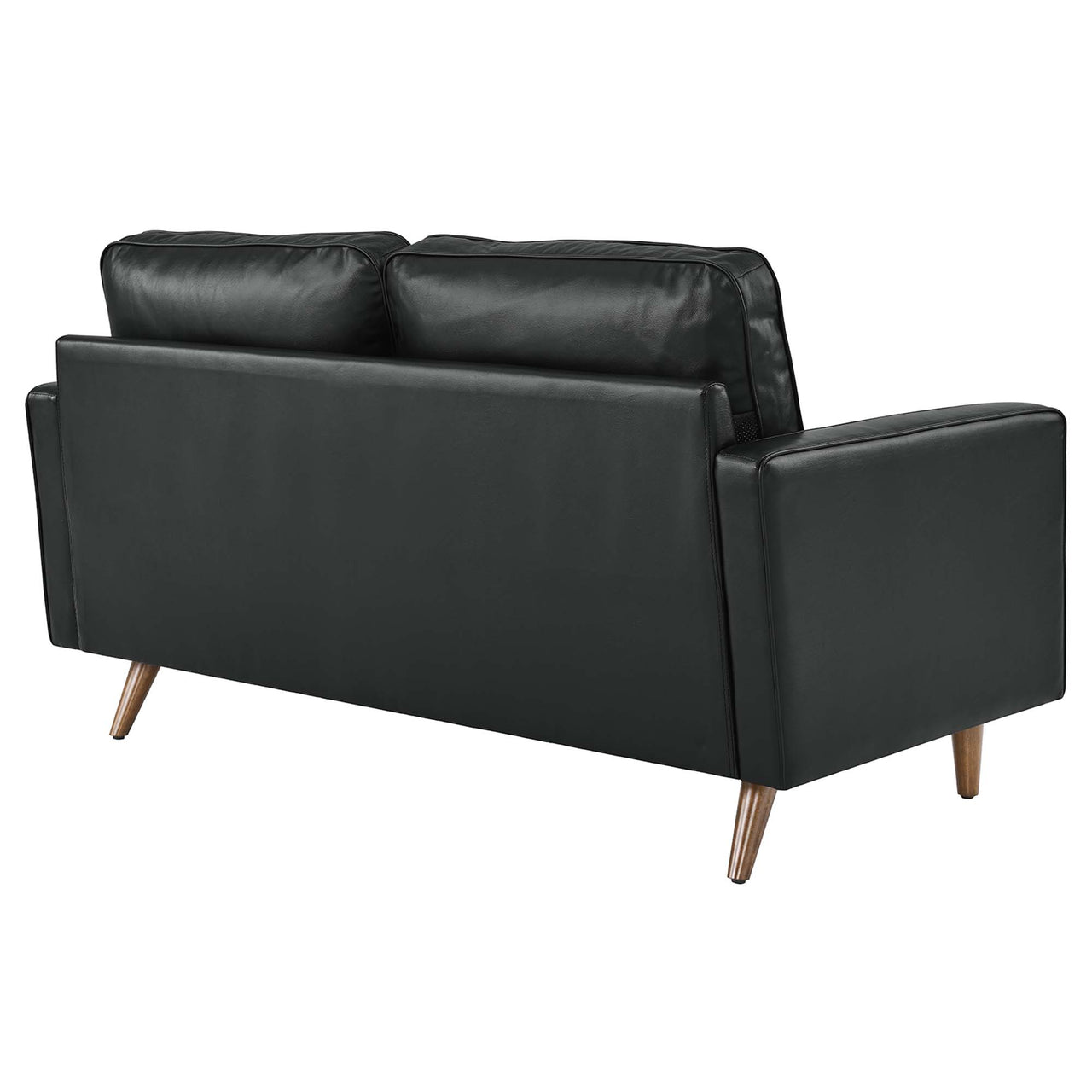 Bravien Leather Loveseat, Black