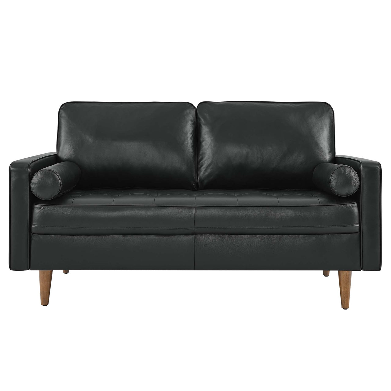 Bravien Leather Loveseat, Black