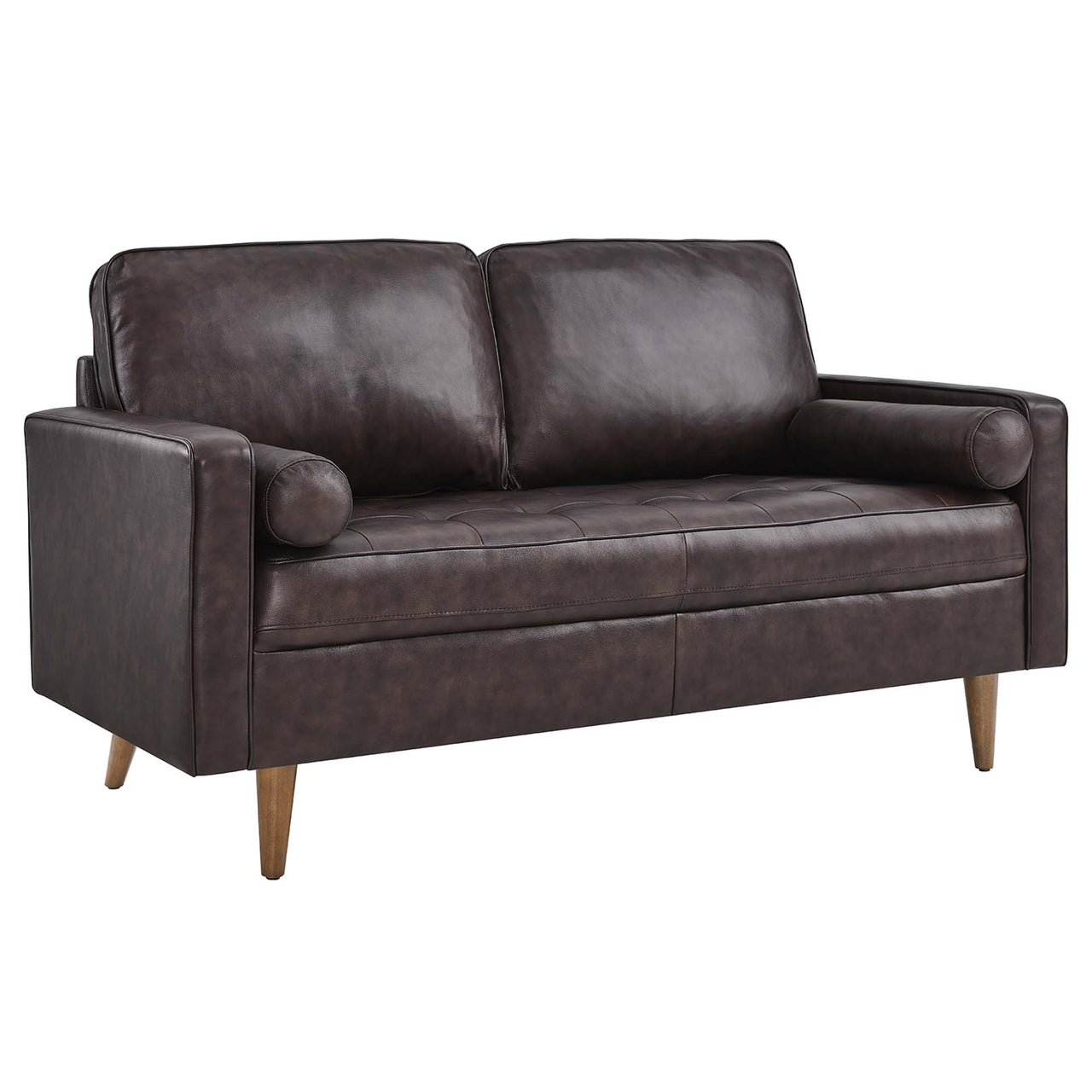 Bravien Leather Loveseat, Brown