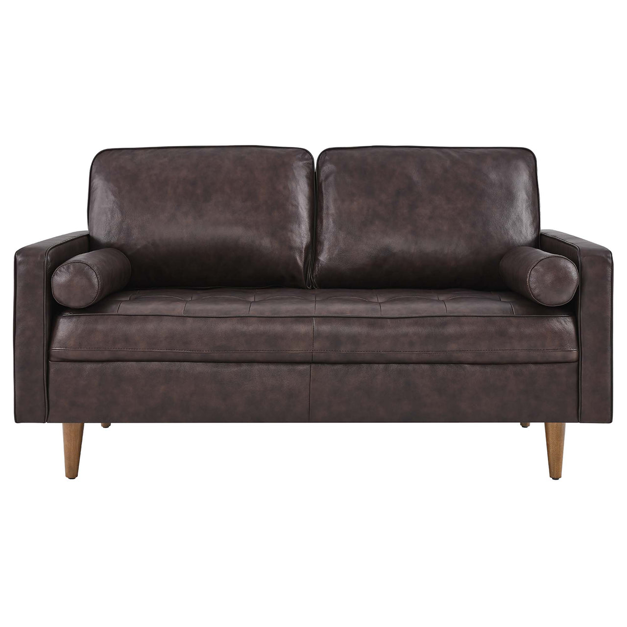 Bravien Leather Loveseat, Brown
