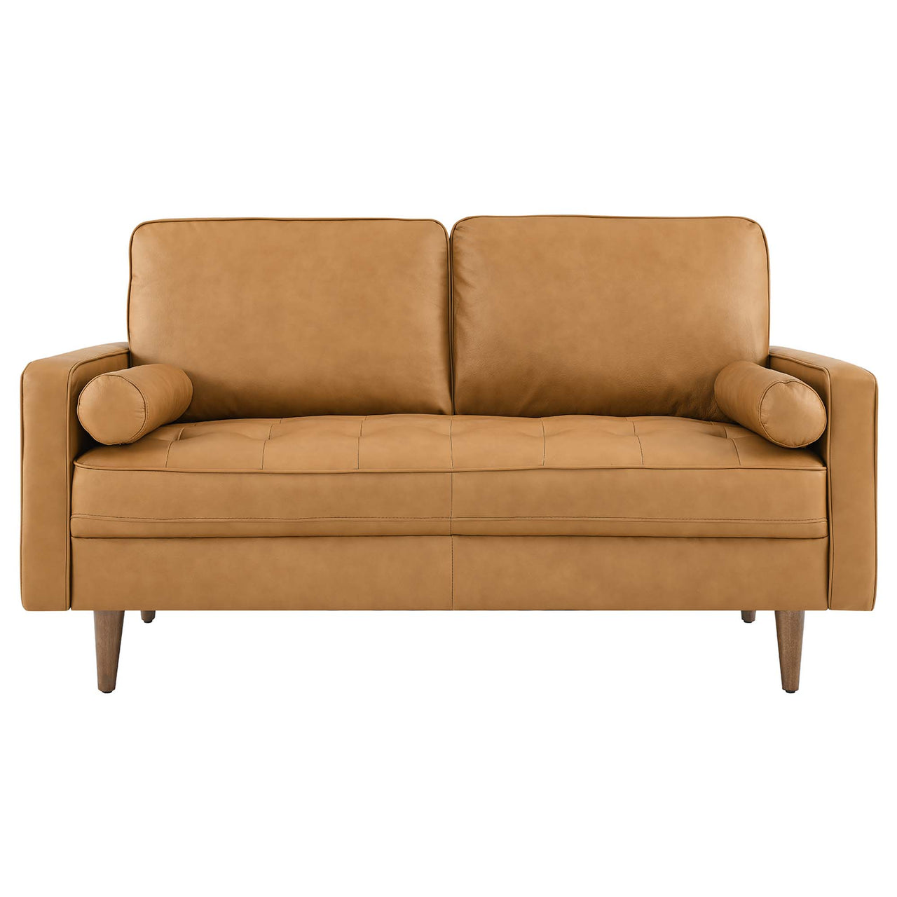 Bravien Leather Loveseat, Tan